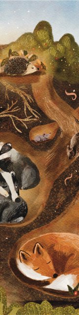 Bosdieren onder de grond, boekenlegger