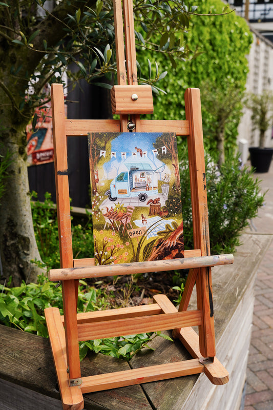 “Eekhoorntjespiaggio” – A5 Illustratie Print | Art Print op 300gsm Tintoretto Gesso