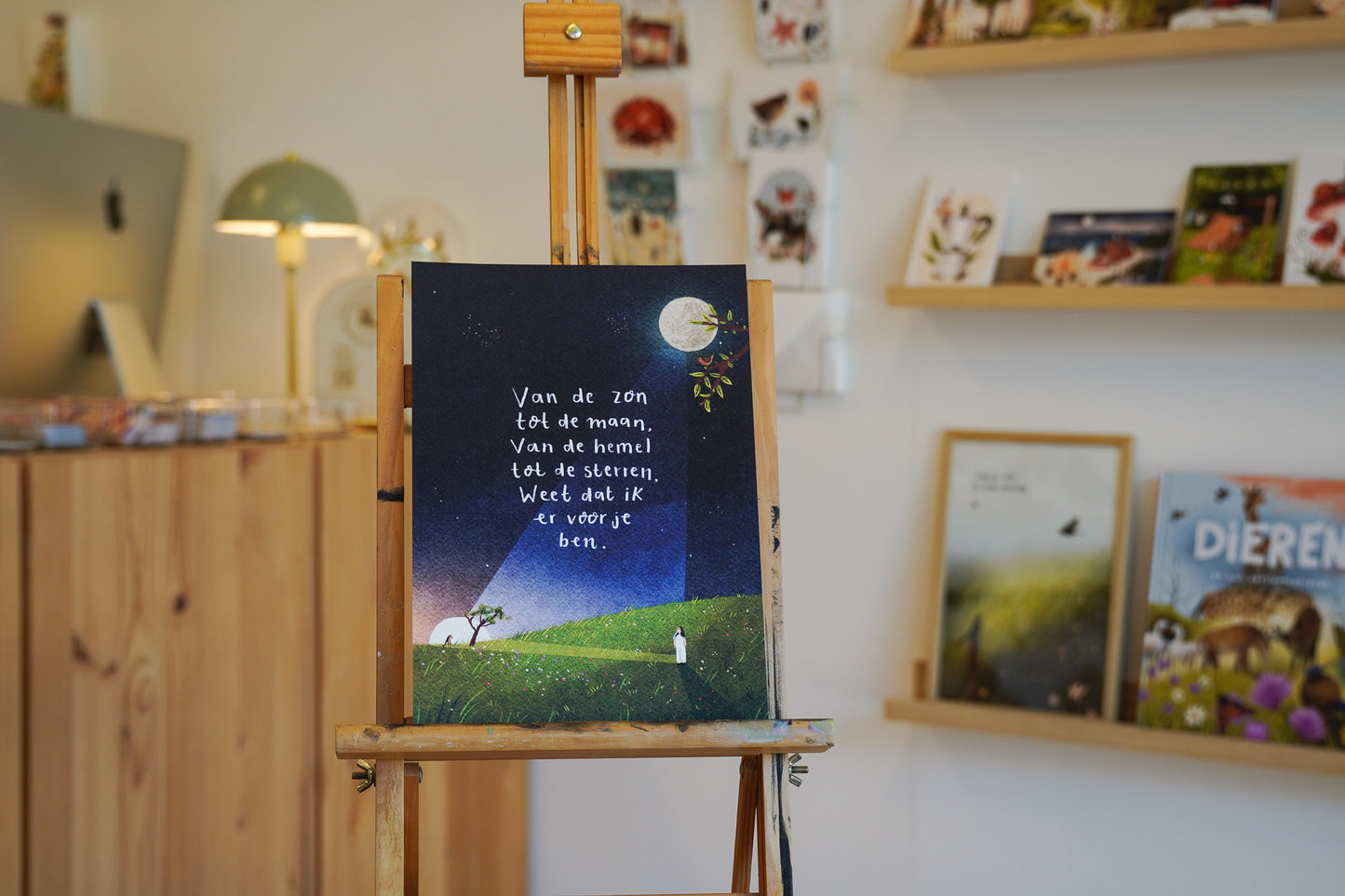“Weet dat ik er voor je ben” – A4 Art Print | Illustratie Poster op 300gsm Tintoretto Gesso