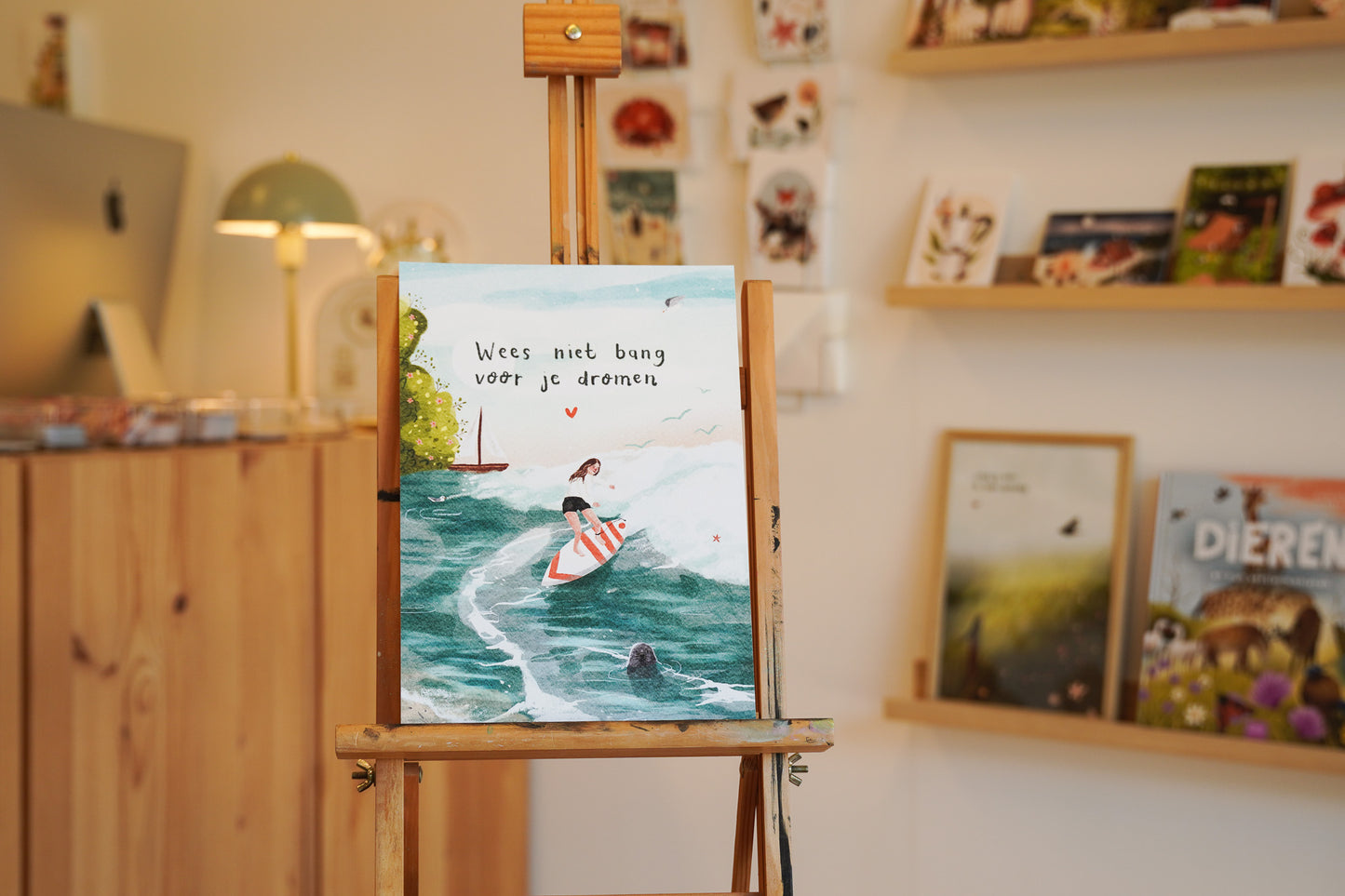 “Wees niet bang voor je dromen” – A4 Art Print | Illustratie Poster op 300gsm Tintoretto Gesso