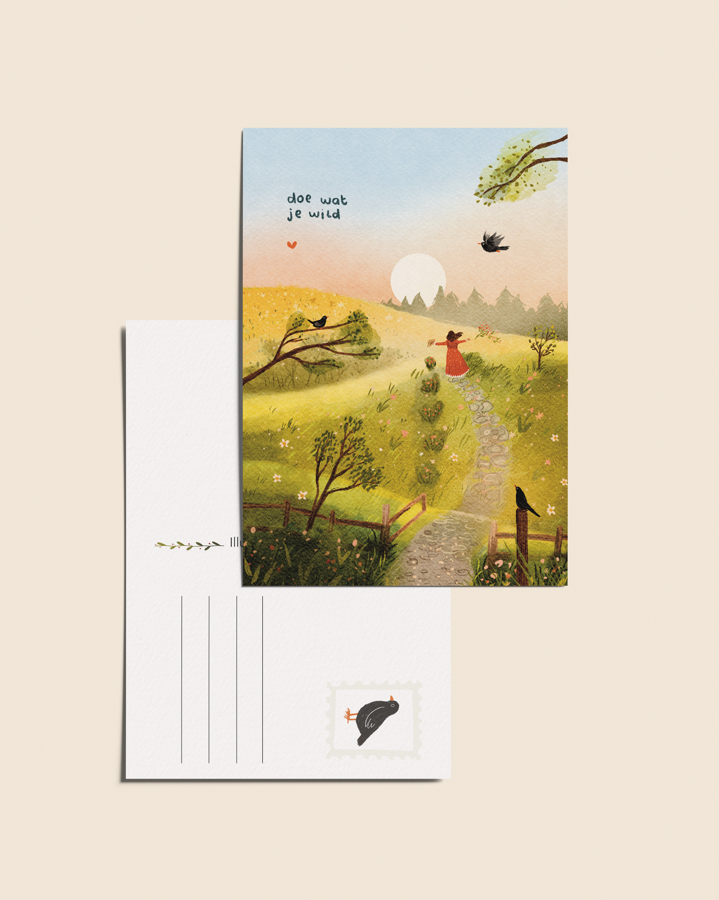Ansichtkaart 'Doe wat je wild', A6