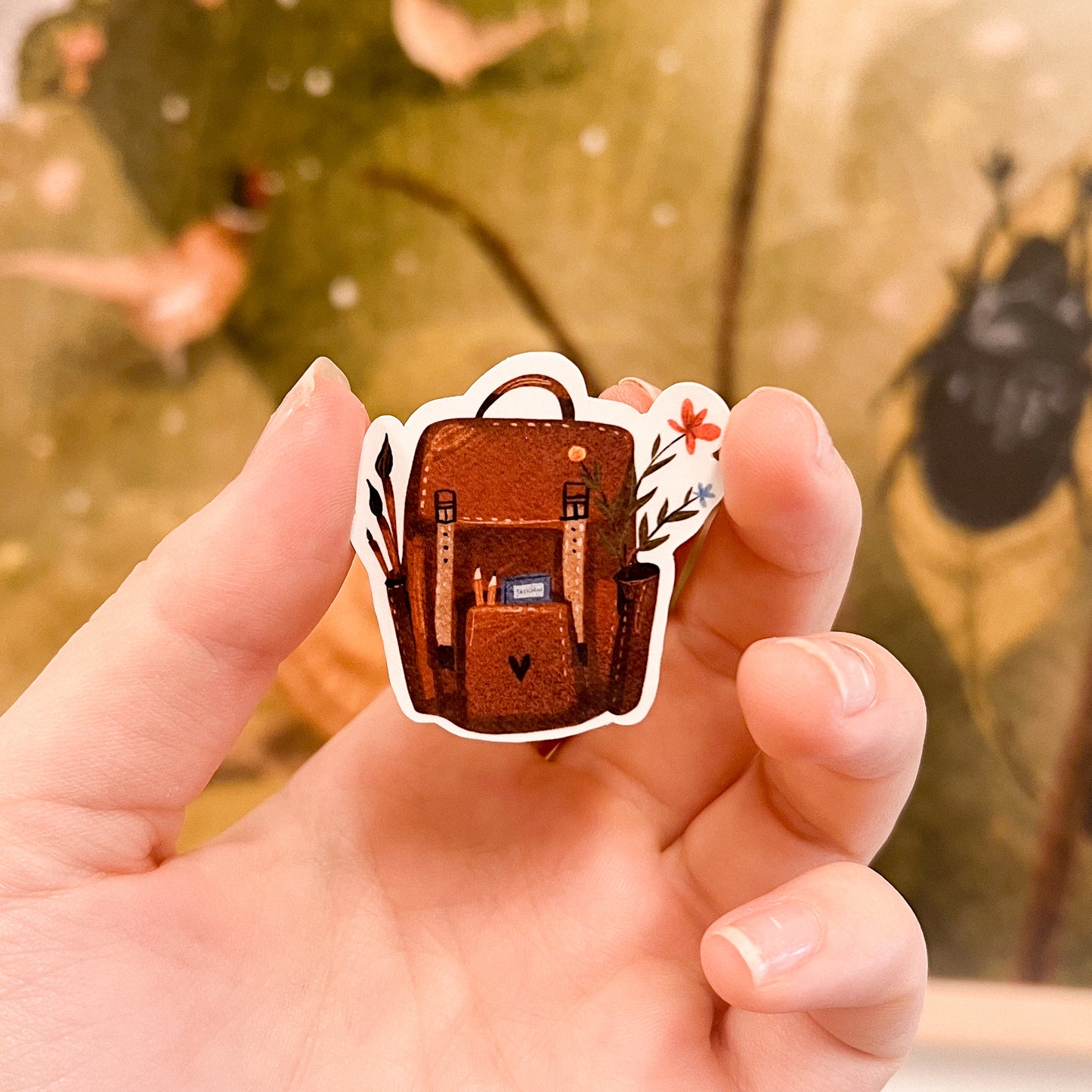 Sticker 'Reisrugtas', 4 x 4 cm