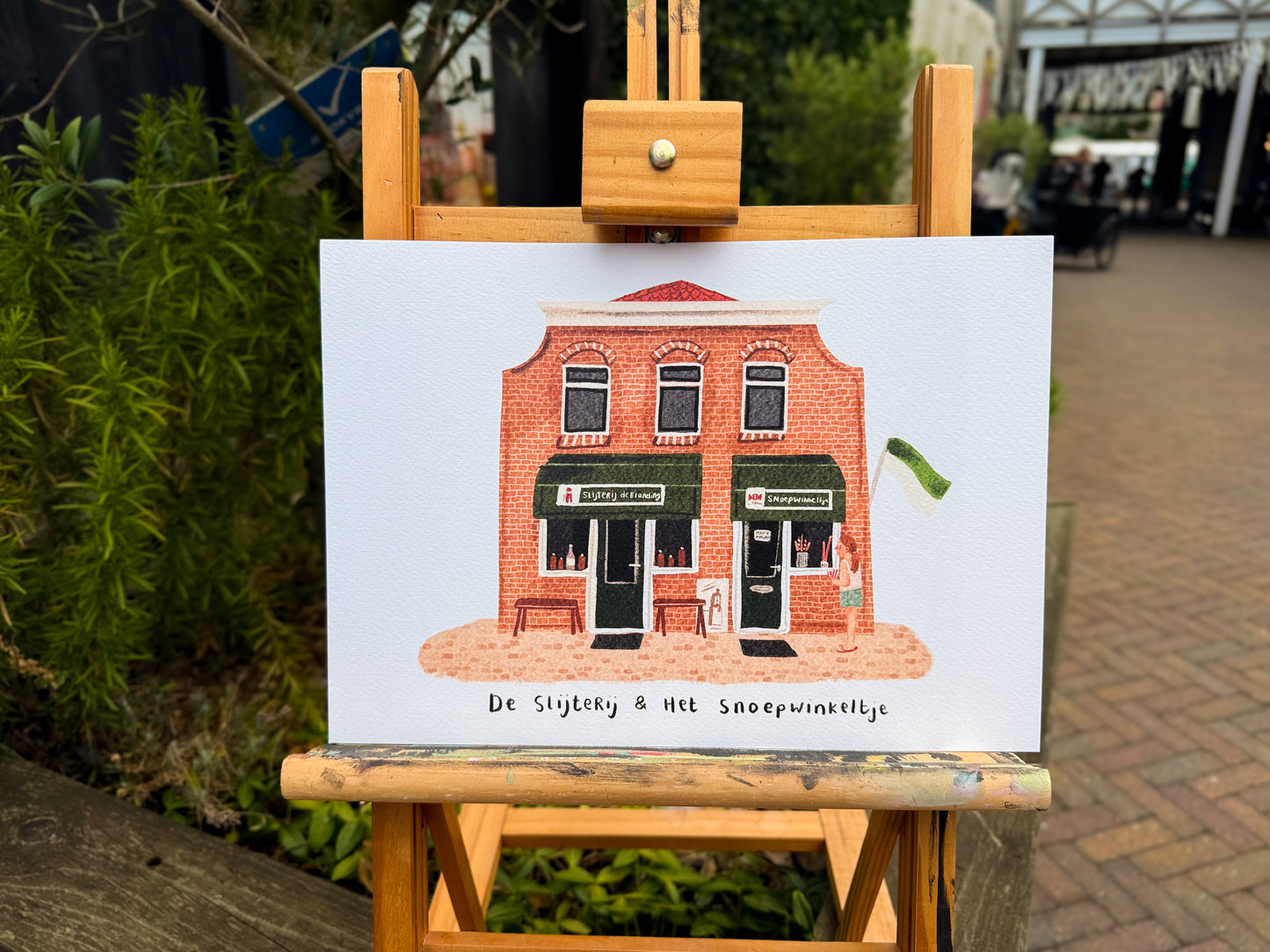 “De Slijterij en het Snoepwinkeltje” – A4 Art Print | Illustratie Poster op 300gsm Tintoretto Gesso
