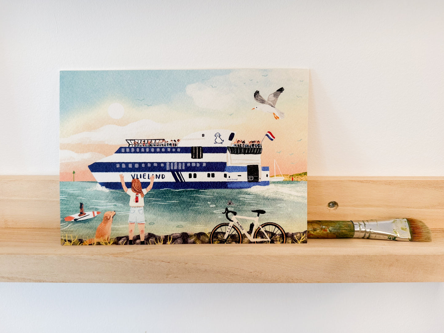 “Doei Vlieland!” – A5 Art Print | Illustratie Poster op 300gsm Tintoretto Gesso
