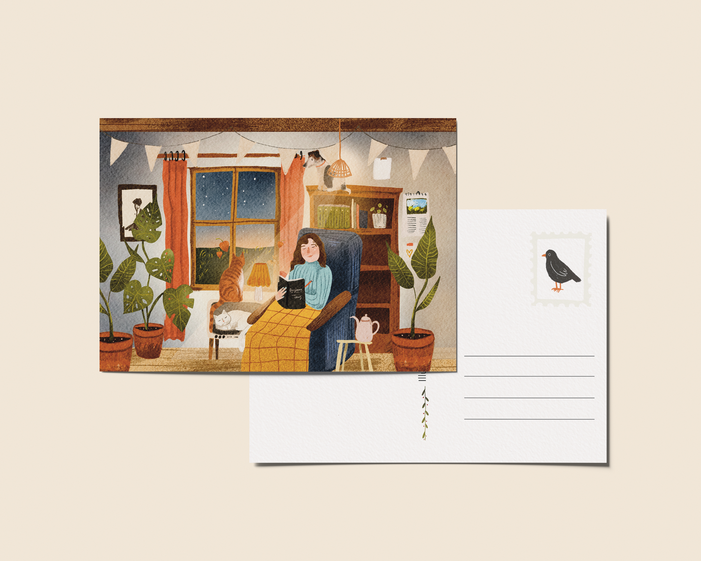 Ansichtkaart 'Oktober', A6