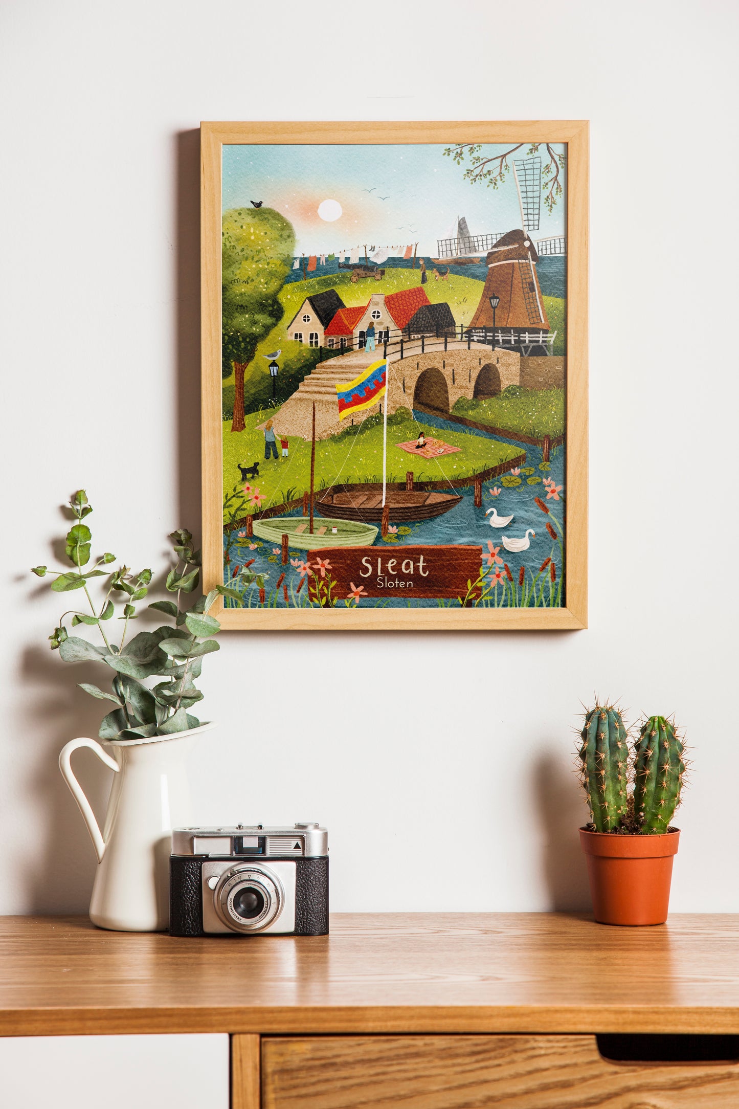 “Sloten” – A4 Illustratie Print | Art Print op 300gsm Tintoretto Gesso | Elfstedenset