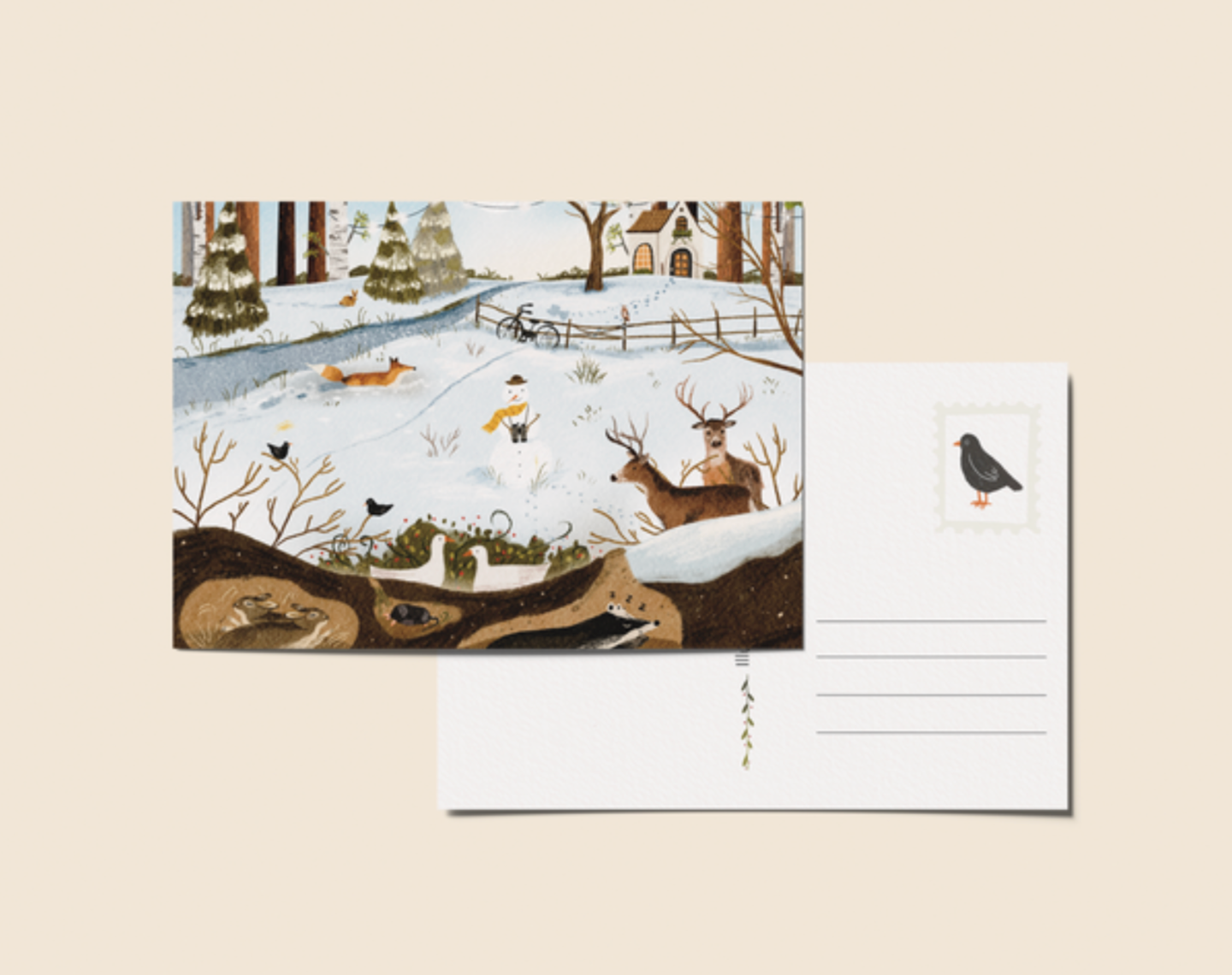 Ansichtkaart 'December', A6