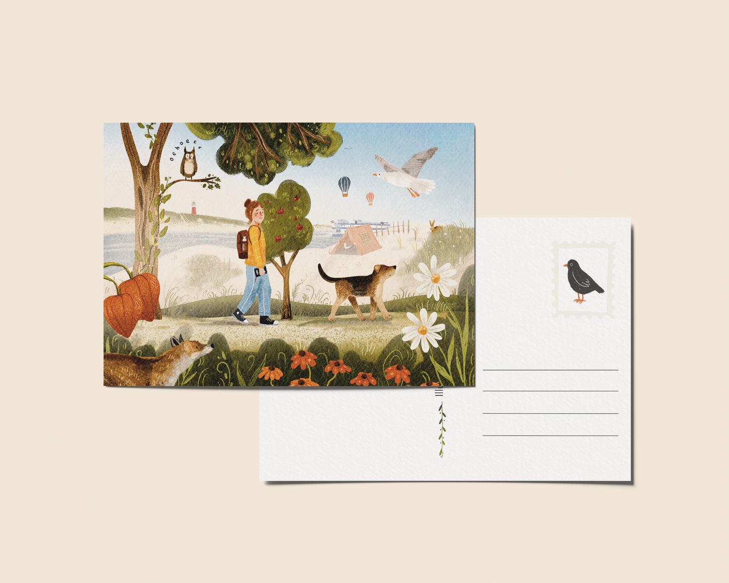 Ansichtkaart 'September', A6