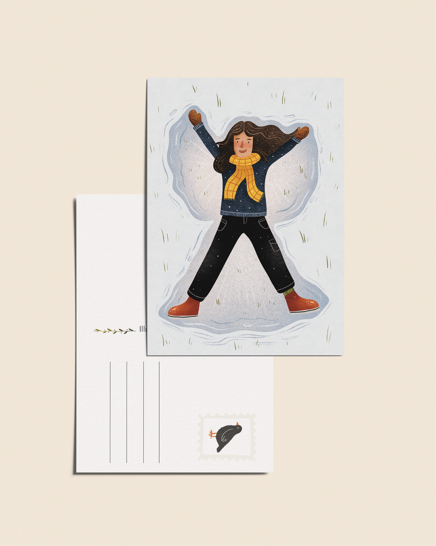 Ansichtkaart 'Sneeuwengel', A6