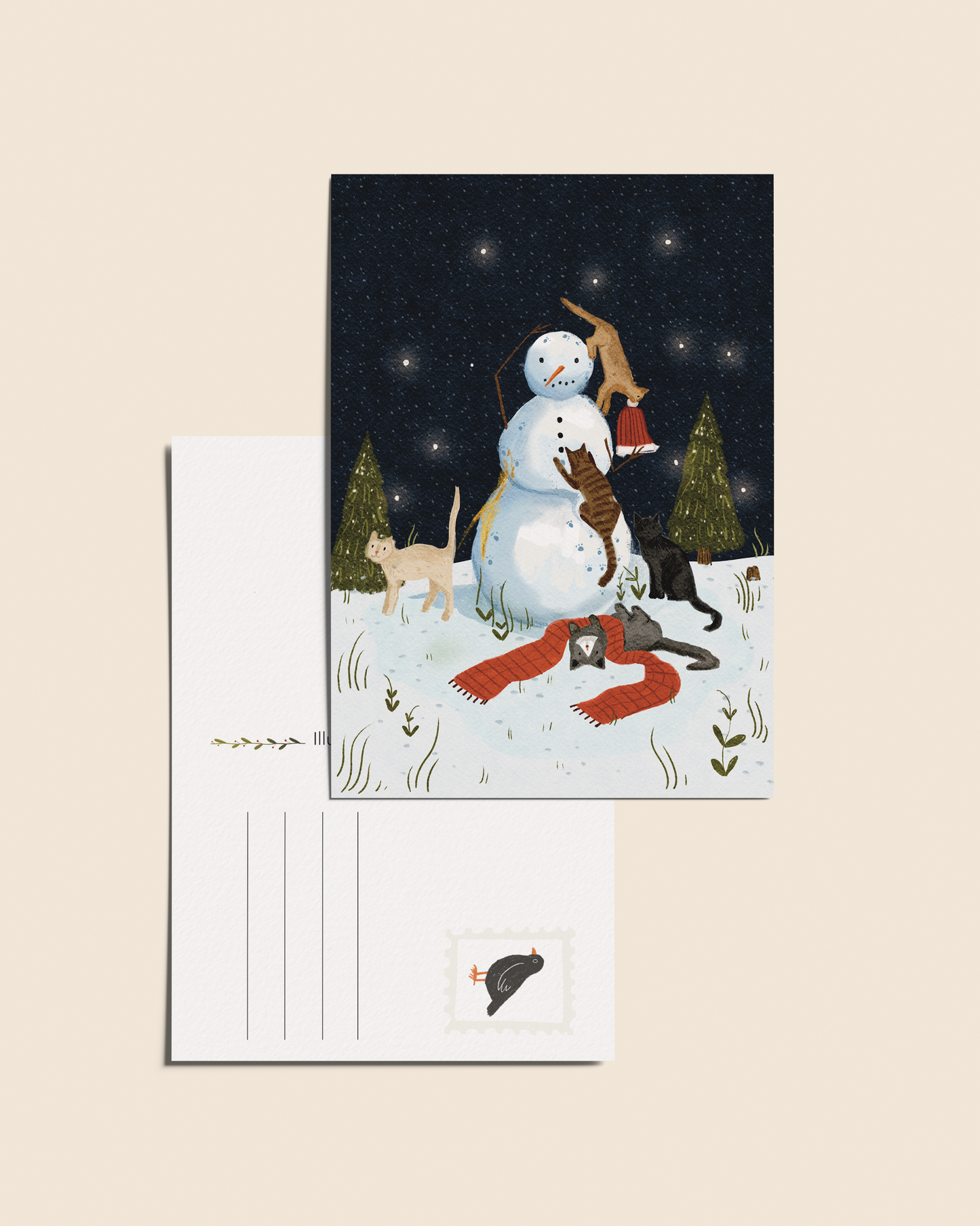 Ansichtkaart 'Sneeuwpop', A6