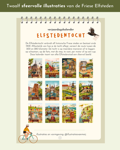Verjaardagskalender Elfstedentocht | Friese Elfsteden | Fietselfstedentocht (pre-order)