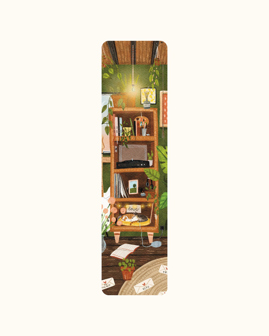 Vintage boekenkast, boekenlegger