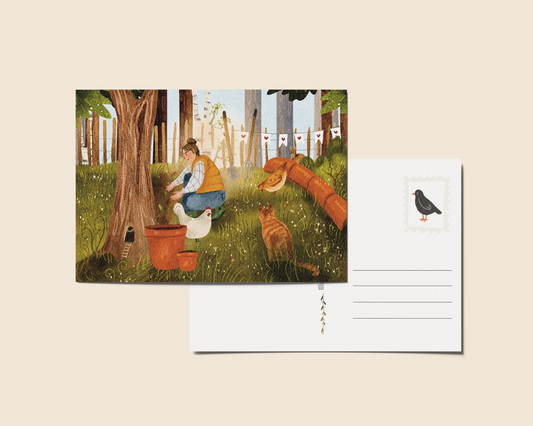 Ansichtkaart 'April', A6