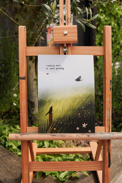 “Rustig aan is snel genoeg” – A5 Illustratie Print | Art Print op 300gsm Tintoretto Gesso