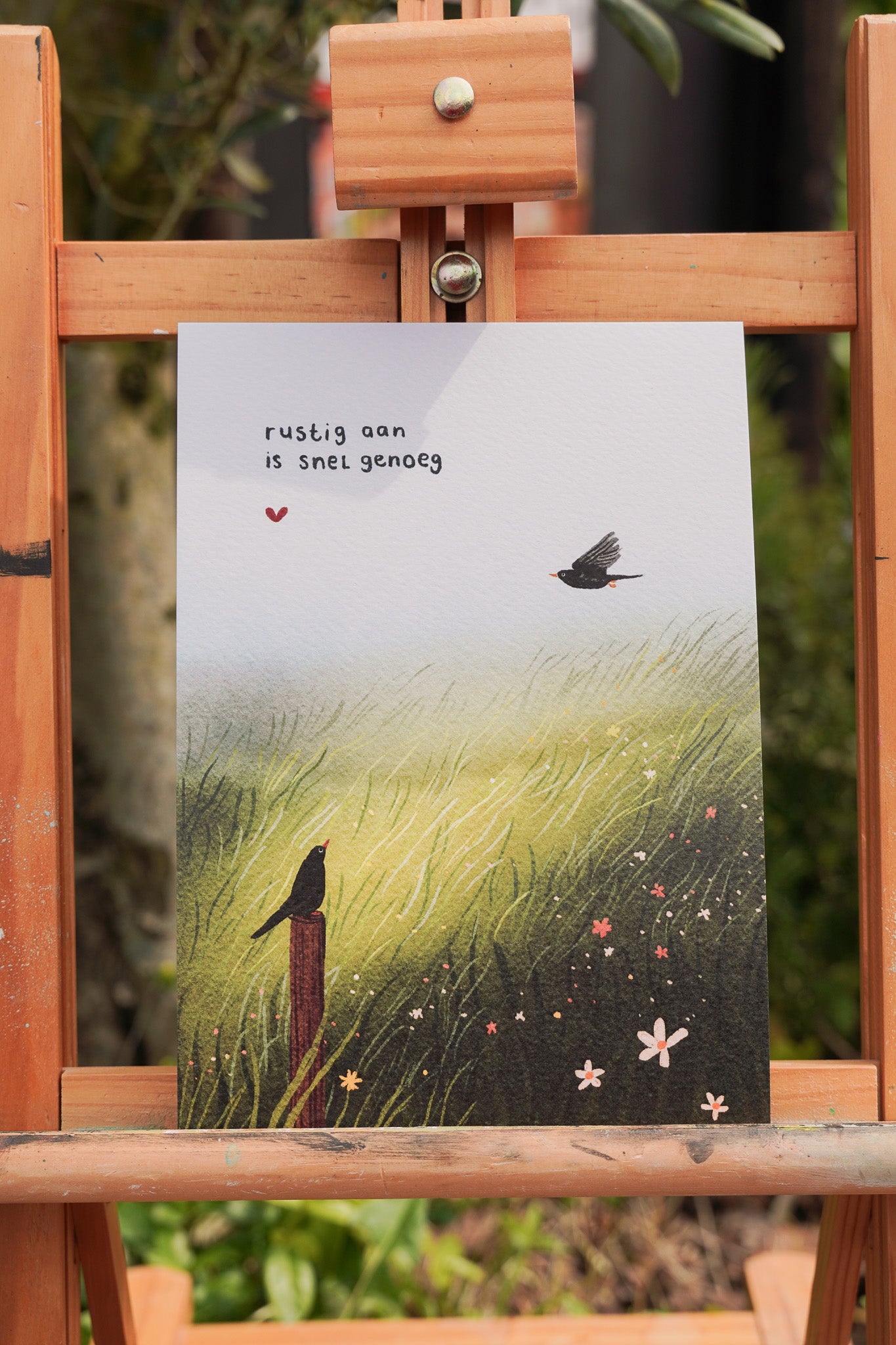 “Rustig aan is snel genoeg” – A5 Illustratie Print | Art Print op 300gsm Tintoretto Gesso