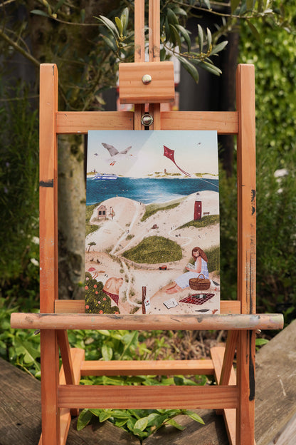 “Stranddag” – A5 Illustratie Print | Art Print op 300gsm Tintoretto Gesso