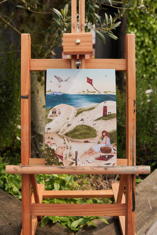 “Stranddag” – A5 Illustratie Print | Art Print op 300gsm Tintoretto Gesso