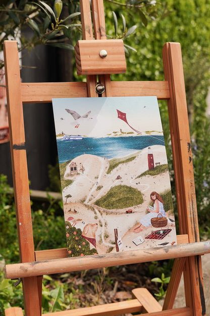 “Stranddag” – A5 Illustratie Print | Art Print op 300gsm Tintoretto Gesso