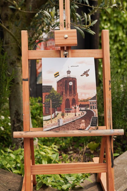 “Workum overdag” – A5 Illustratie Print | Art Print op 300gsm Tintoretto Gesso