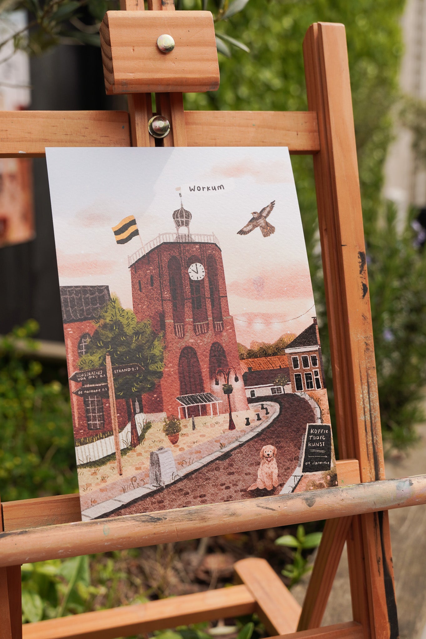 “Workum overdag” – A5 Illustratie Print | Art Print op 300gsm Tintoretto Gesso