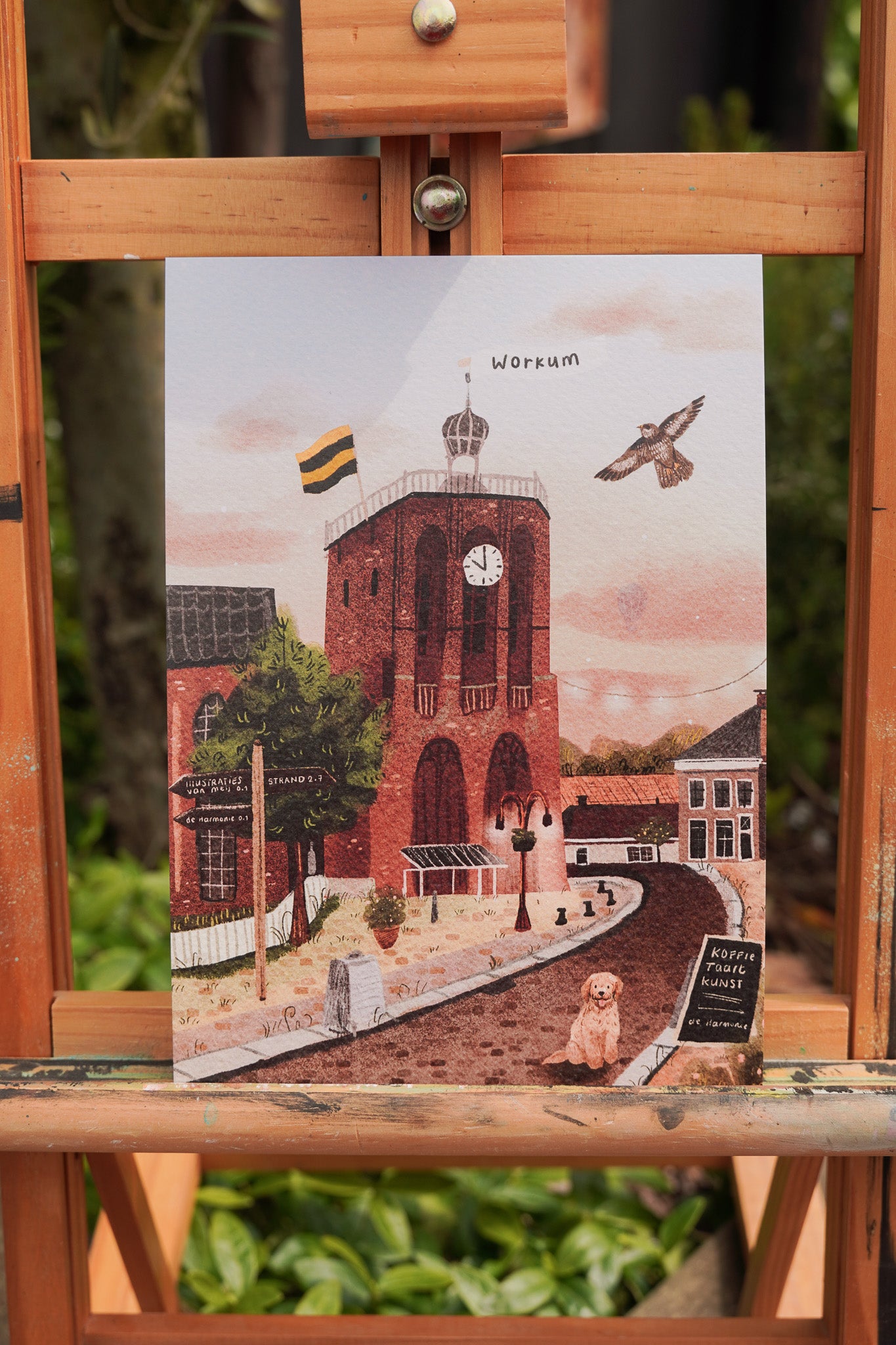 “Workum overdag” – A5 Illustratie Print | Art Print op 300gsm Tintoretto Gesso