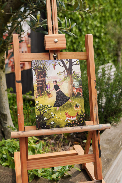 “Dansen in de tuin” – A5 Illustratie Print | Art Print op 300gsm Tintoretto Gesso