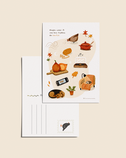 Ansichtkaart 'Herfstdingen', A6