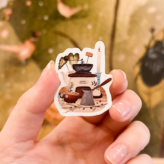 Sticker 'Koffie', 5 x 4 cm