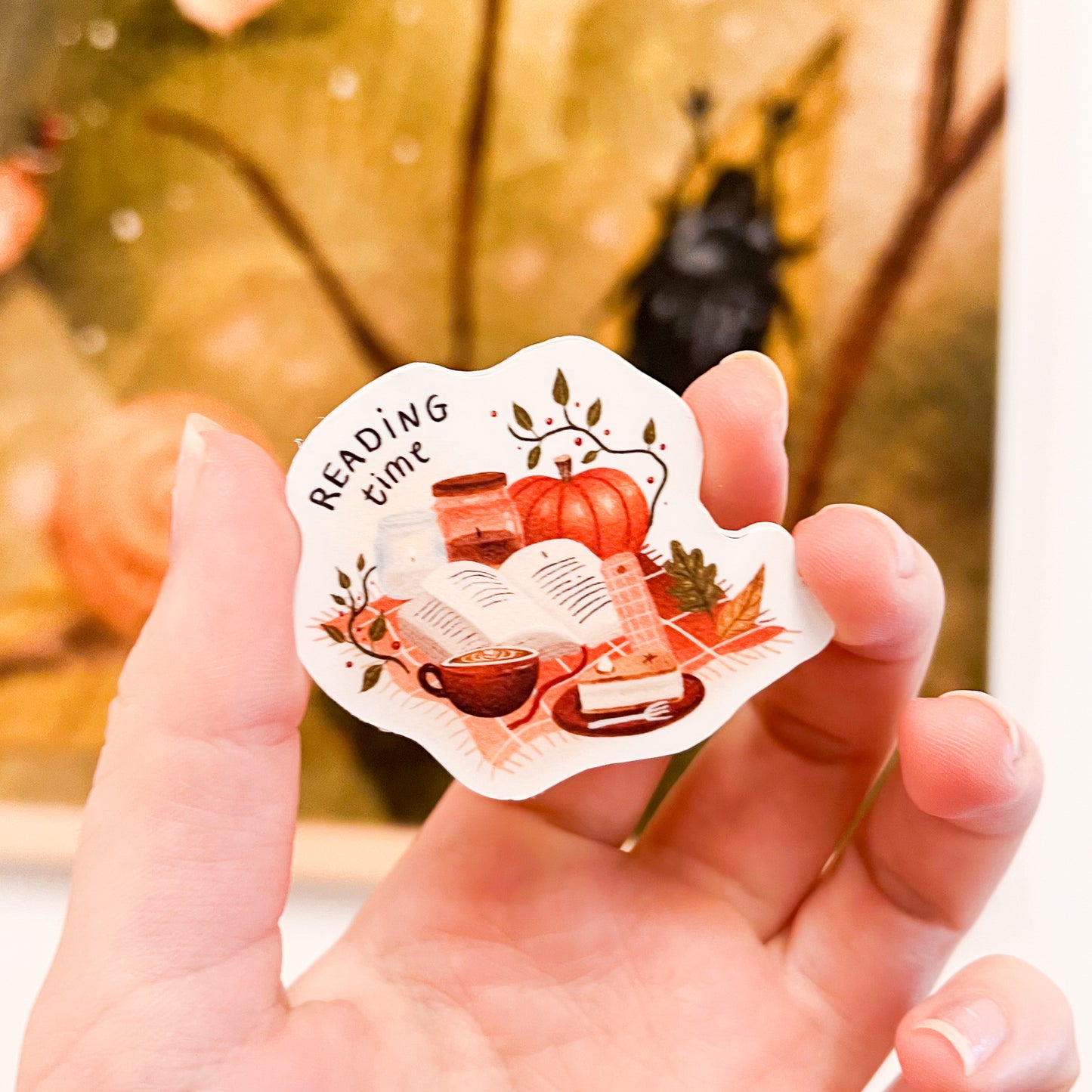 Sticker 'Reading time' 5 x 6 cm