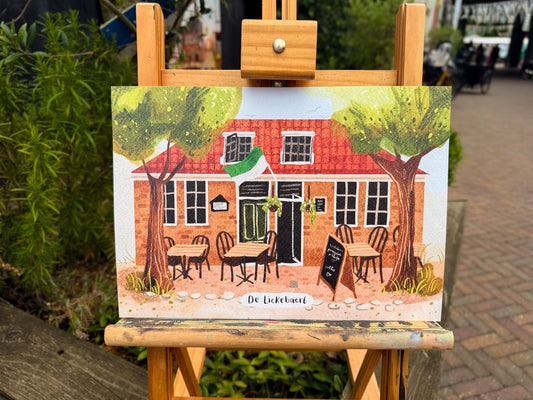 “Restaurant de Lickebaert” – A4 Art Print | Illustratie Poster op 300gsm Tintoretto Gesso