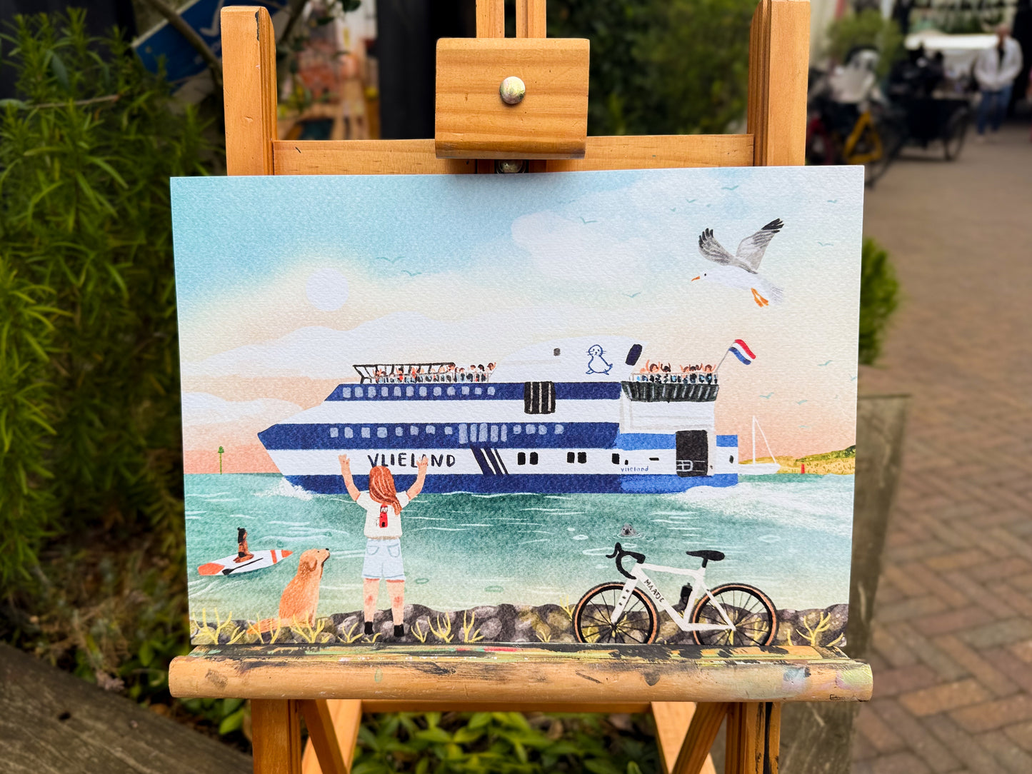 “Doei Vlieland!” – A4 Art Print | Illustratie Poster op 300gsm Tintoretto Gesso