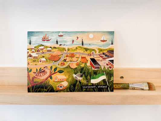 “Kampeerterrein Stortemelk” – A5 Art Print | Illustratie Poster op 300gsm Tintoretto Gesso