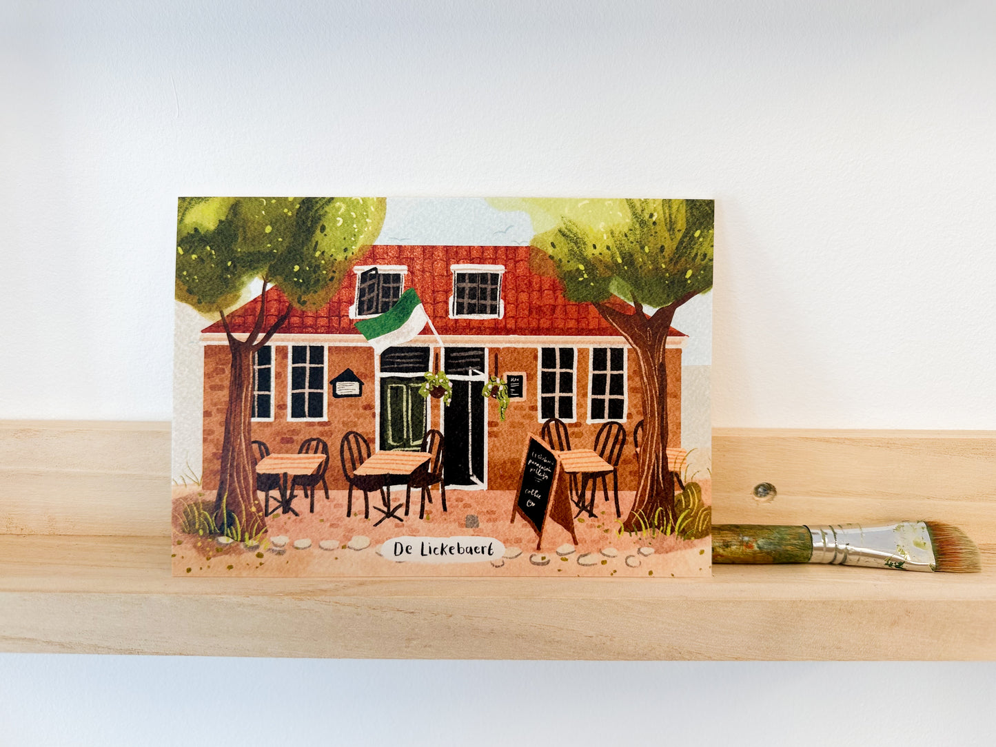 “Restaurant De Lickebaert” – A5 Art Print | Illustratie Poster op 300gsm Tintoretto Gesso