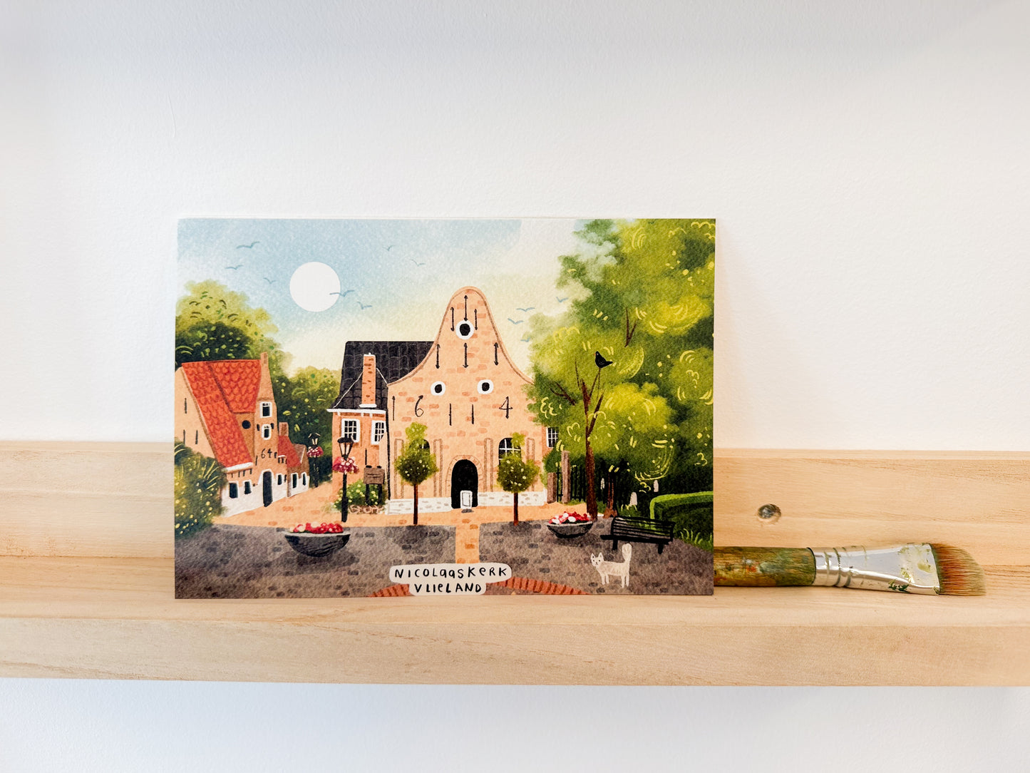 “Nicolaaskerk, Vlieland” – A5 Art Print | Illustratie Poster op 300gsm Tintoretto Gesso