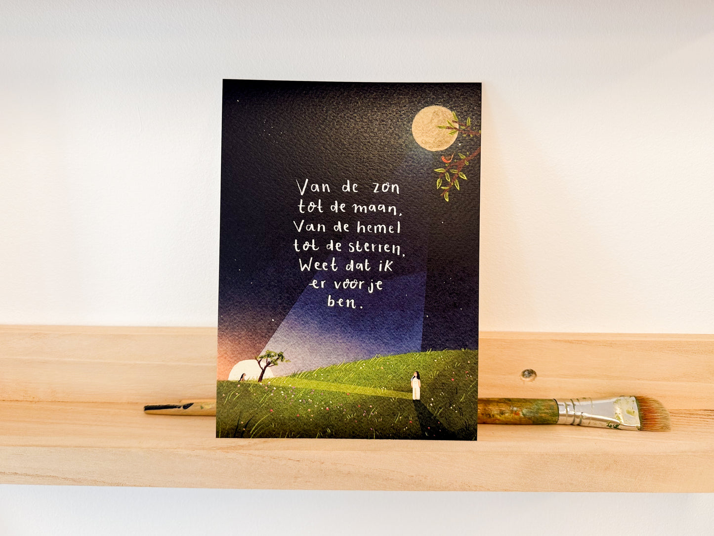 “Weet dat ik er voor je ben” – A5 Art Print | Illustratie Poster op 300gsm Tintoretto Gesso