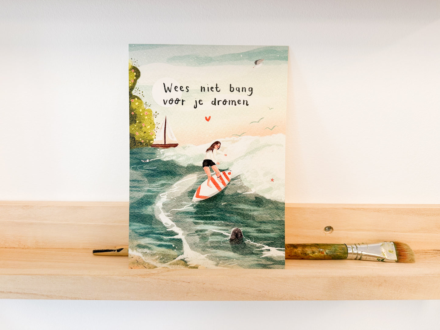 “Wees niet bang voor je dromen” – A5 Art Print | Illustratie Poster op 300gsm Tintoretto Gesso