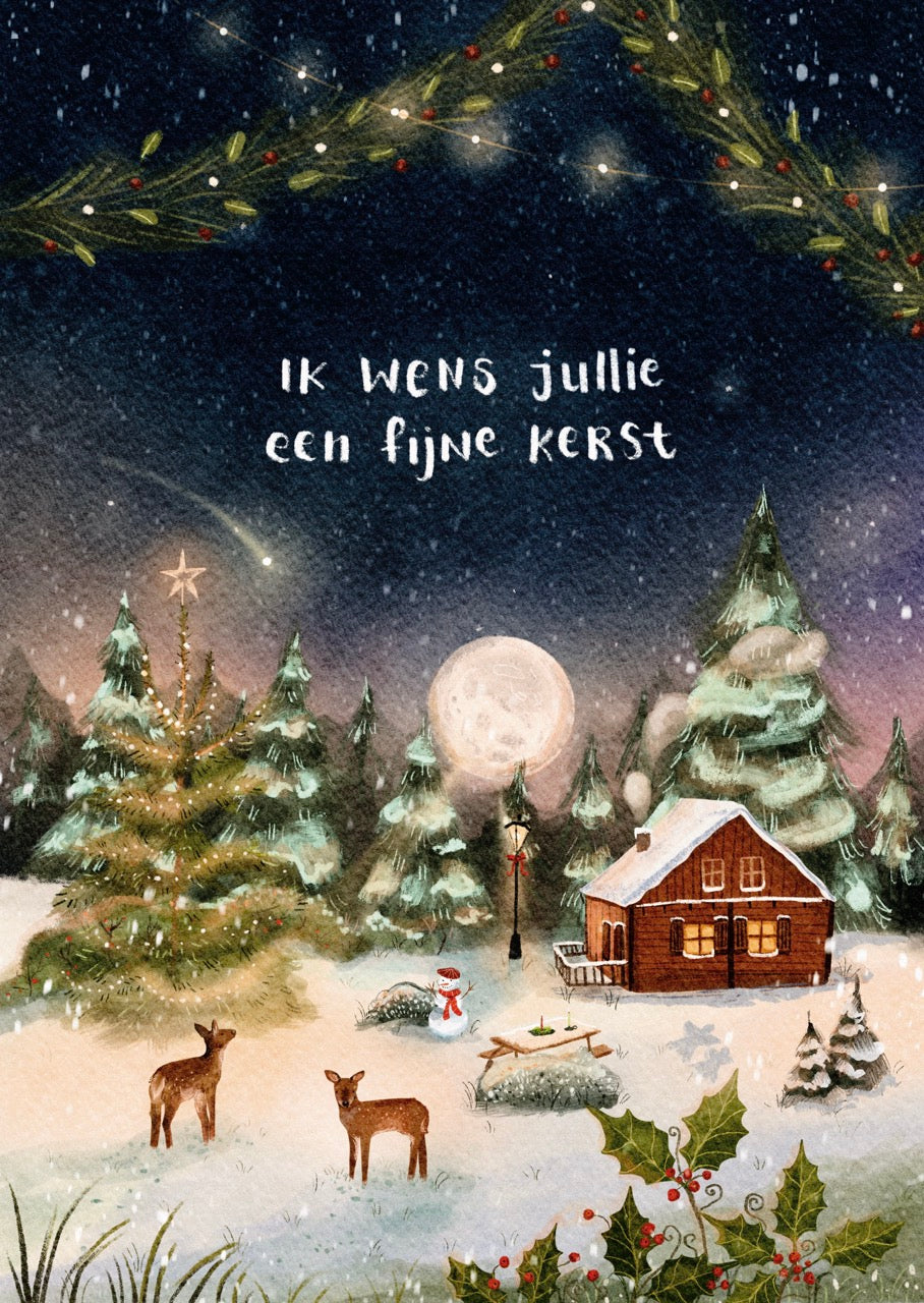 Gevouwen kaart 'Ik wens jullie een fijne kerst', A6