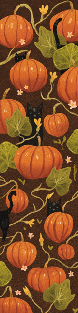 Pompoenen in de aarde, boekenlegger