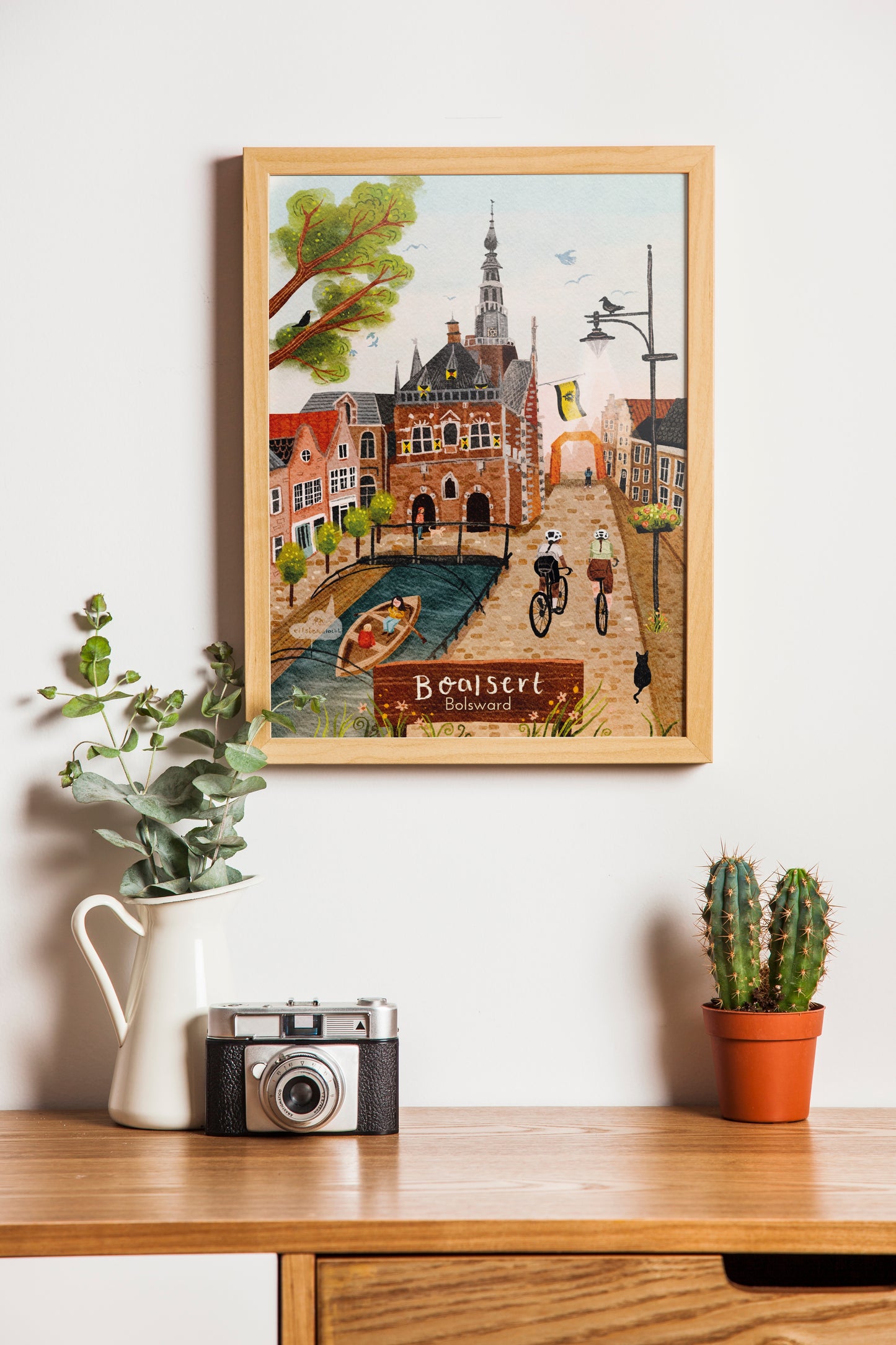 “Bolsward” – A4 Illustratie Print | Art Print op 300gsm Tintoretto Gesso | Elfstedenset
