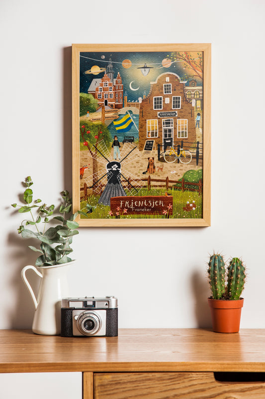 “Franeker” – A3 Illustratie Print | Art Print op 300gsm Tintoretto Gesso | Elfstedenset