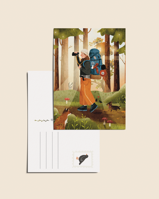 Ansichtkaart 'Op avontuur', A6