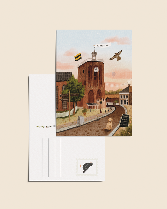 Ansichtkaart 'Workum', A6