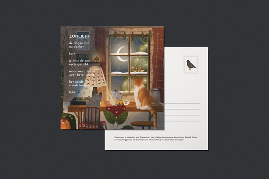 Ansichtkaart 'Zonlicht', 13x13 cm