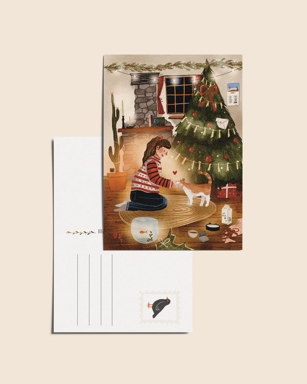 Ansichtkaart 'Kerst met Juna', A6