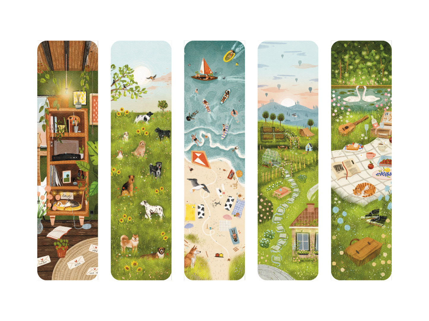 'Zomervibes' Voordeelset van 5 boekenleggers